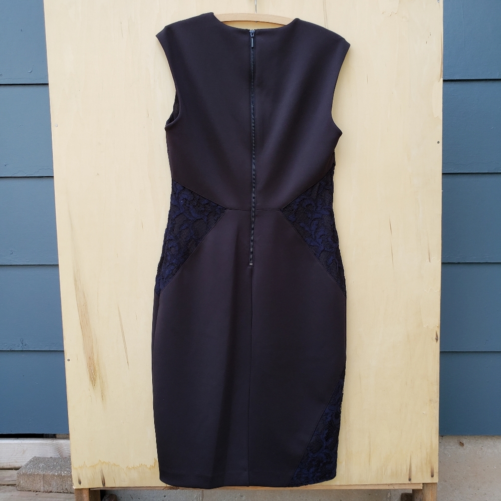 Rachel Roy Black / Navy Lace Scuba Sheath Dress 12 - Picture 12 of 14
